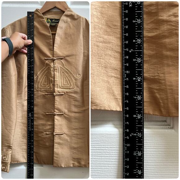 Mirasol Flaw Gold Lightweight Tang Jacket Silk Lined Size Small Asian Style - Picture 12 of 14